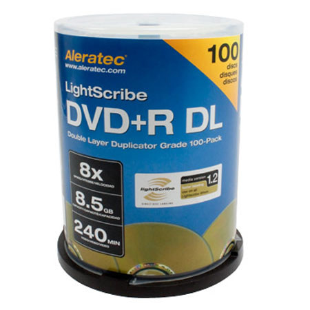 Aleratec 8x DVD+R DL V1.2 Duplicator Grade Media,100 Pk