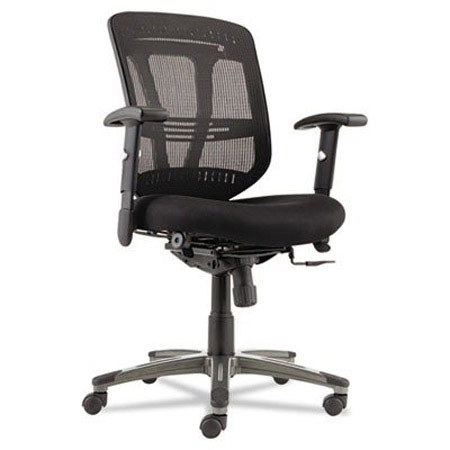 Alera Eon Series Multifunction Mid-Back Cushioned Mesh Chair, Black