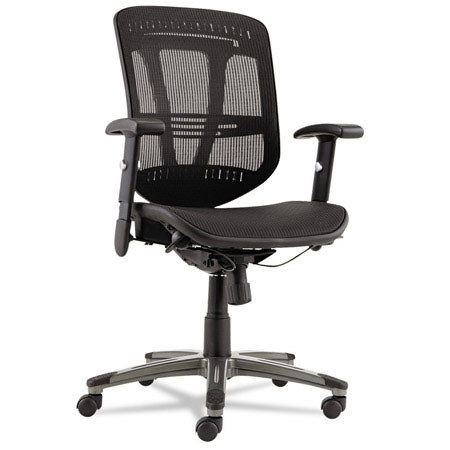 Alera Eon Series Multifunction Mid-Back Suspension Mesh Chair, Black