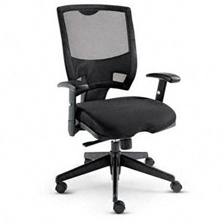 Alera Epoch Series Mesh Mid Back Swivel/Tilt Multifunctional Chair, Black