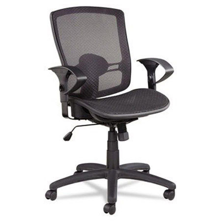 Alera Etros Series Suspension Mesh Mid-Back Synchro Tilt Chair, Black