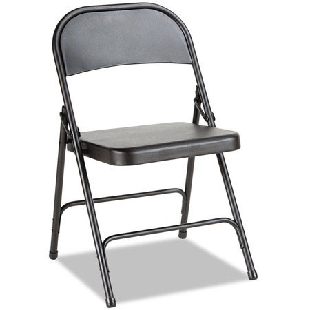 Alera Steel Folding Chair, 4/Carton, Graphite