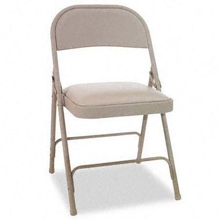 Alera Steel Folding Chair with Padded Seat, 4/Carton, Tan