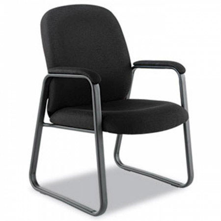 Alera Genaro Fabric Guest Chair, Sled Base, Black