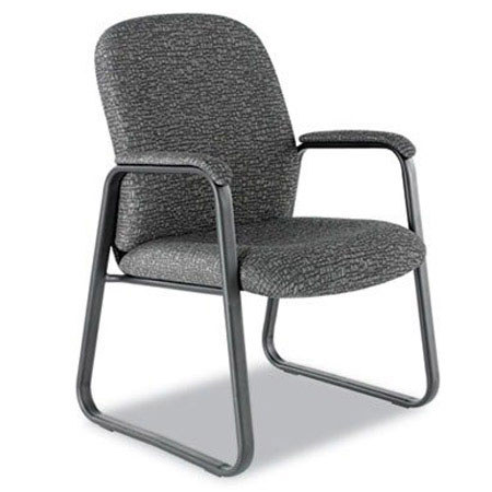 Alera GE43FC40B Genaro Series Graphite Fabric Guest Chair, Sled Base