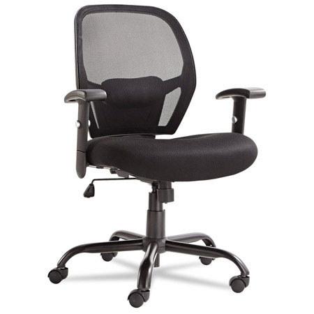 Alera Merix450 Series Mesh Big/Tall Mid-Back Swivel/Tilt Chair, Black