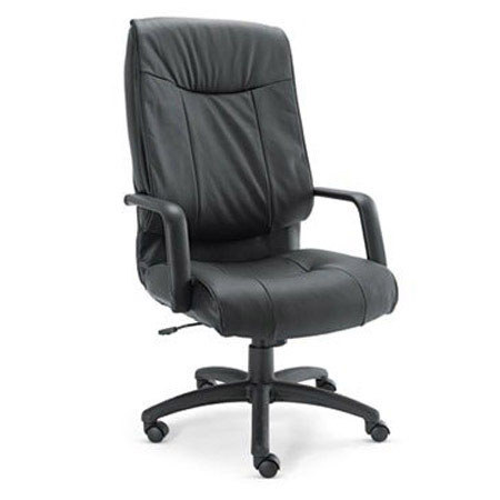 Alera Stratus Series Leather High-Back Swivel/Tilt Chair, Black