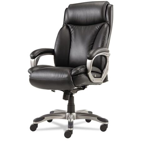 Alera Veon Series Executive High-Back Leather Chair, Black