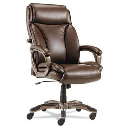 Alera Veon Series Executive High-Back Leather Chair, Brown