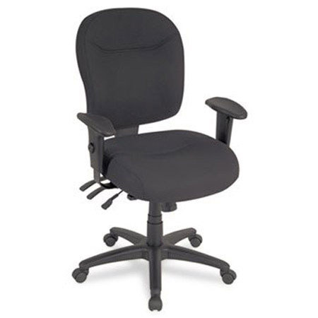 Alera Wrigley Series Mid-Back Multifunction Chair, Adjustable Arms, Black