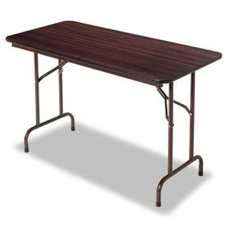 Alera Rectangular Folding Table - 48W x 24D x 29H, Walnut
