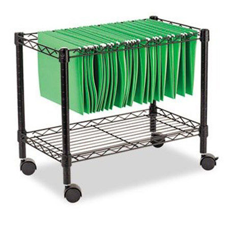 Alera Single-Tier Rolling File Cart, Black
