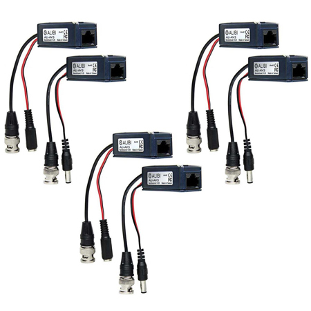 Alibi 3 Pack HD-TVI/CVI/AHD Video and Power Balun, Pair