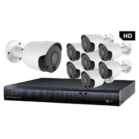 Alibi HB3 5MP 8-Bullet Camera 65' IR HD Security Kit, 16-Channel DVR and 2TB HDD