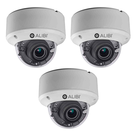Alibi 3X 5.0MP HD-TVI Vandalproof Outdoor Dome Security Camera, 135' IR, White