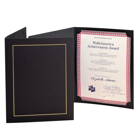 TAP Whitney 8.5x11" Certificate Holder, White/Silver, 25-Pack