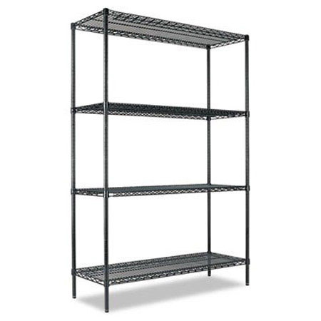 Alera All-Purpose 4-Shelf Wire Shelving Starter Kit - 48W x 72H x 18D, Green
