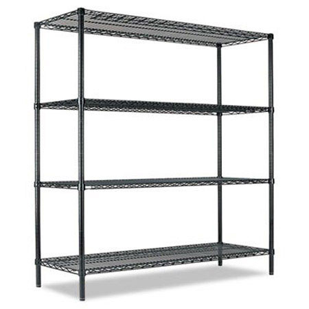 Alera All-Purpose 4-Shelf Wire Shelving Starter Kit - 60W x 72H x 18D, Green