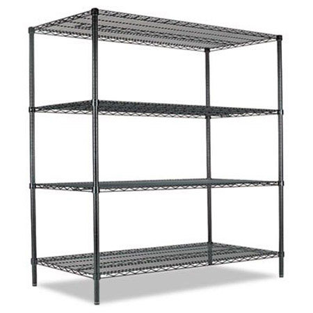 Alera All-Purpose 4-Shelf Wire Shelving Starter Kit - 60W x 72H x 24D, Green