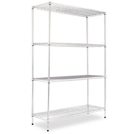 Alera Wire Shelving 4-Shelf Starter Kit - 48W x 72H x 18D, Silver
