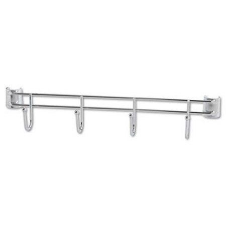 Alera 4-Hook Bars for 18" Deep Wire Shelves, 2 Bars/Pack, Silver