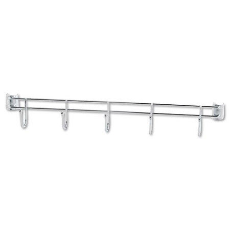 Alera 5 Hook Bars for 24" Deep Shelves, 2 Bars/Pack, Silver