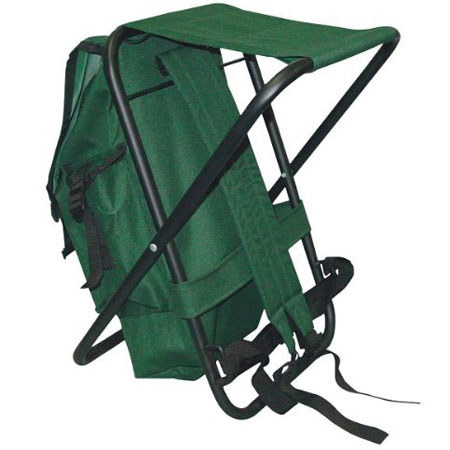 Alvin ASB2 Water Resistant Canvas Backpack, Black Folding Steel Frame Seat-Green