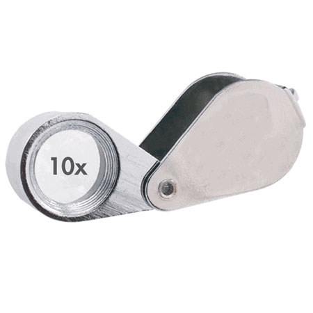 Alvin C792 10x Doublet Loupe with Case, Color: Nickle-Plated Brass.