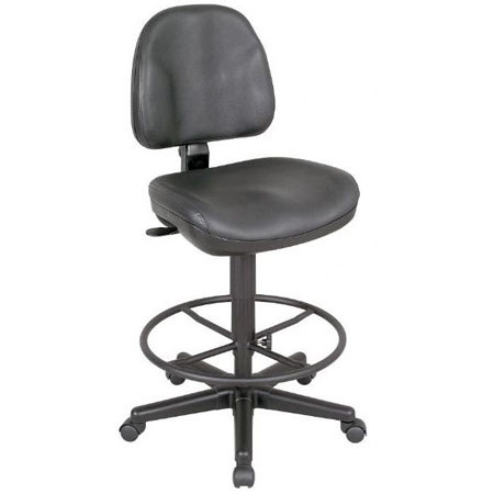 Alvin Premo Black Leather Drafting Ergonomic Chair