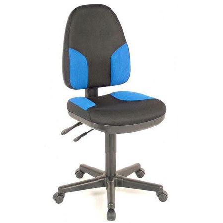Alvin Monarch High Back Office Height Chair, Black with Blue Highlights