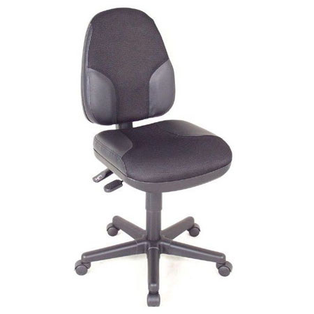 Alvin Monarch High Back Office Height Chair, Black with Leather Highlights