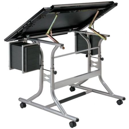 Alvin CraftMaster II Deluxe Art & Drawing Table with Glass Top Table, 28"x40"