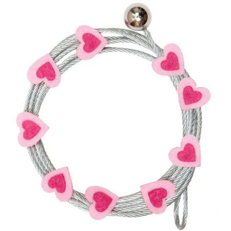 Alvin Magnetic Photo Cable, 57" Long, Pink Hearts