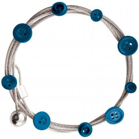 Alvin Magnetic Photo Cable, 57" Long, Blue Buttons
