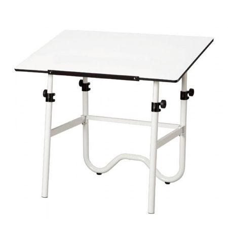 Alvin Onyx Table with White Base & White Top, 28"x42"