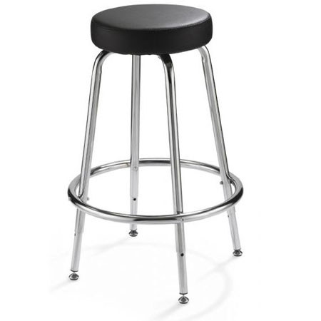 Alvin Spacesaver Adjustable Height Stool, Chrome / Black