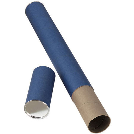 Alvin 25in Jute Mailing Tube, Blue Paper Wrap,2.5in Dia