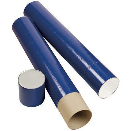 Alvin 31in Jute Mailing Tube, Indigo Paper Wrap,6in Dia