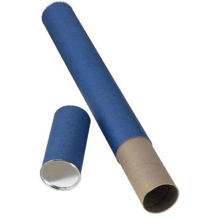 Alvin 43in Jute Mailing Tube, Indigo Paper Wrap,6in Dia