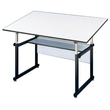 Alvin WorkMaster Table with Black Base & White Top, 37.5"x60"