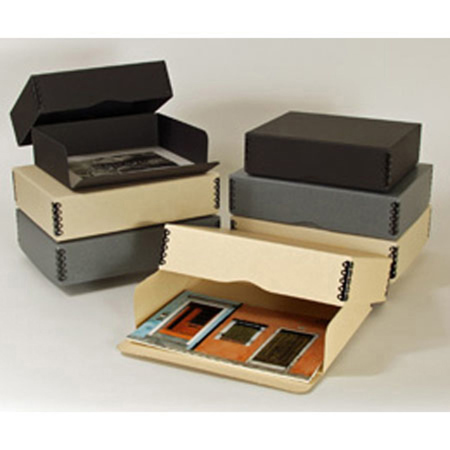 Archival Methods Drop Front Box, 3 x 16.5 x 22.5", Tan
