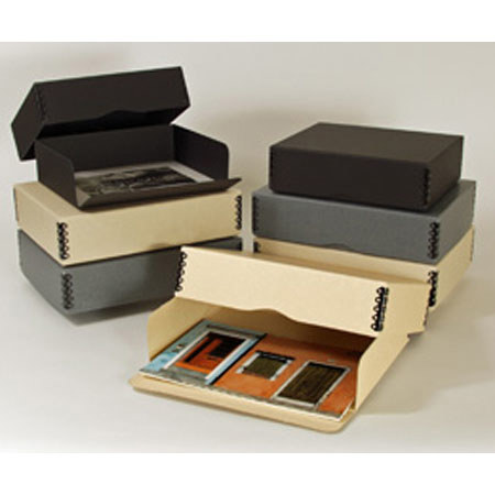 Archival Methods Drop Front Box, 3 x 16.5 x 22.5", Tan