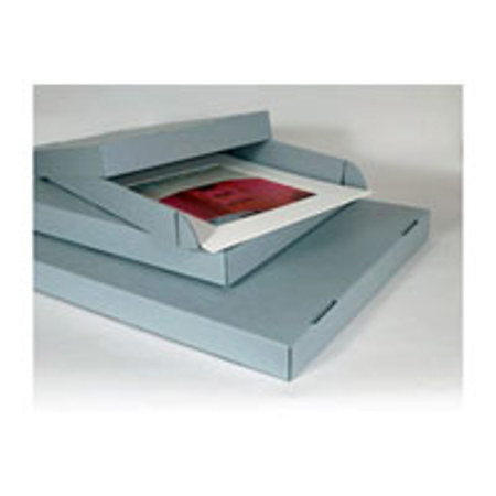 Archival Methods Corrugated Drop Side Box, 16.5x20.5x2.5", Color: Blue/Gray, Package of 3