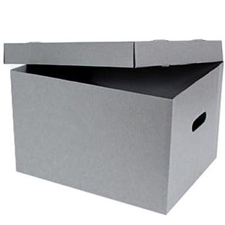 Archival Methods Record Box,15.5x12.75x10in, Grey,5Pack