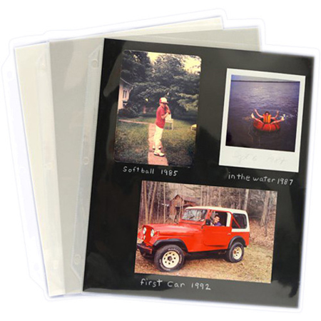 25 Pack 3 x 5 Photo Album Pages For 3 Ring Binder, Archival Photo