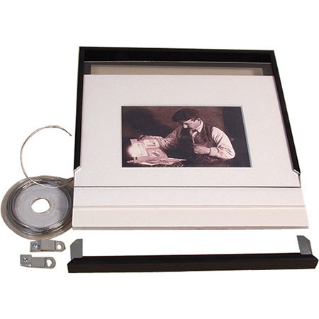 Archival Methods 22x30" Frame & Mat Kit f/17x25" 4 Ply Bright White Mat, Black