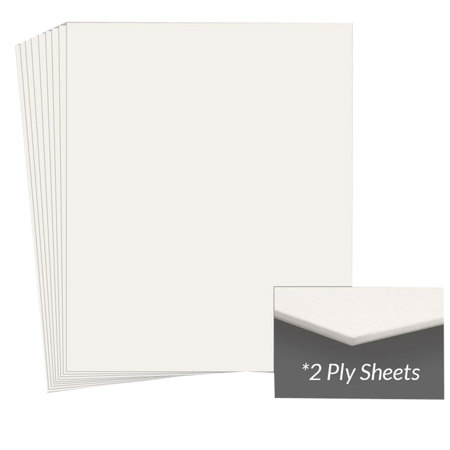 Archival Methods 2-Ply Pearl White Conservation Mat Board, 8.5 x 11