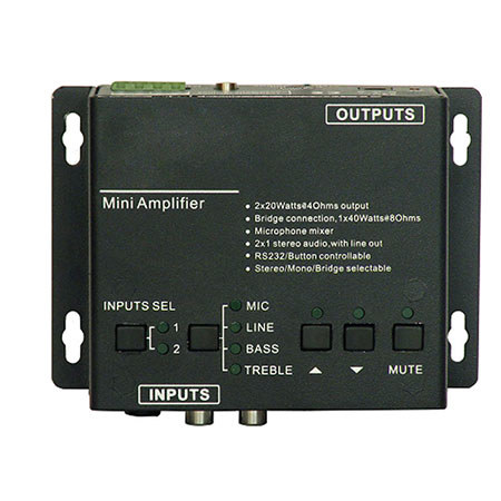 Aurora Multimedia 40W Digital Audio Amplifier with Volume, EQ and RS232 Control