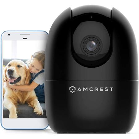 Amcrest ASH21 Full HD AI Human Detection Smart Home Wi-Fi Security Camera, Black