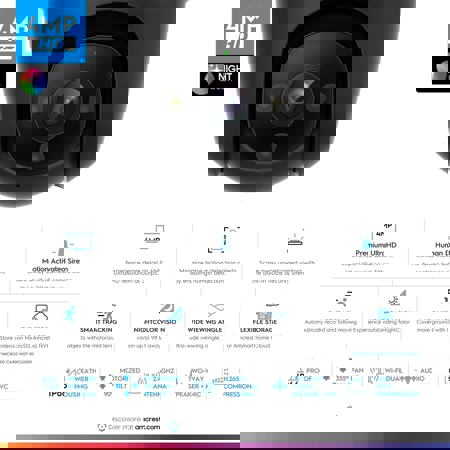 Amcrest SmartHome ASH47 4MP QHD Outdoor Wi-Fi PTZ IP Security Camera, White